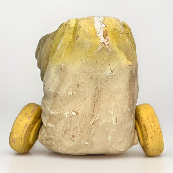 Vintage Bethany Lowe Designs Paper Mache Antique Yellow Duck Pull Toy - Picture 7 of 12